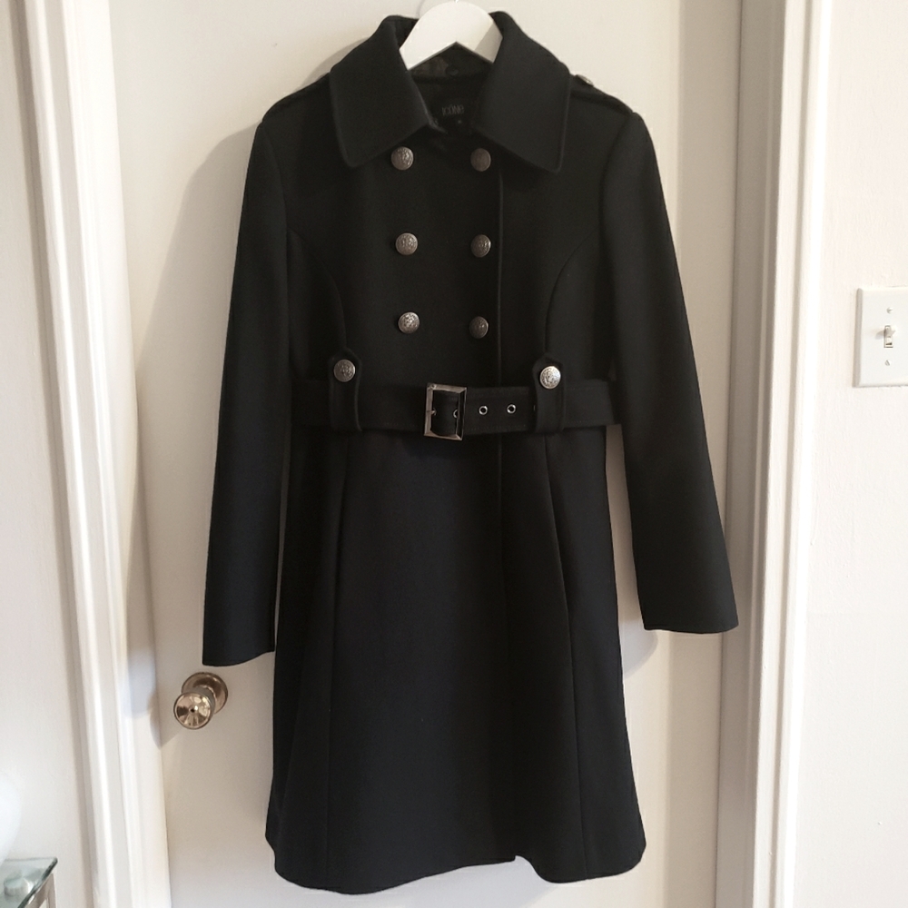 Icóne Petticoat Military Style Swing Back Black Silver Hardware Woman Size 10